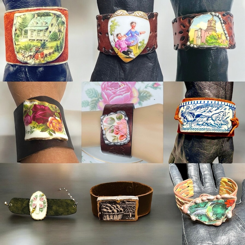 I create my pieces by incorporating mixed metals, mixed media & vintage jewelry - Picture 5 of 16